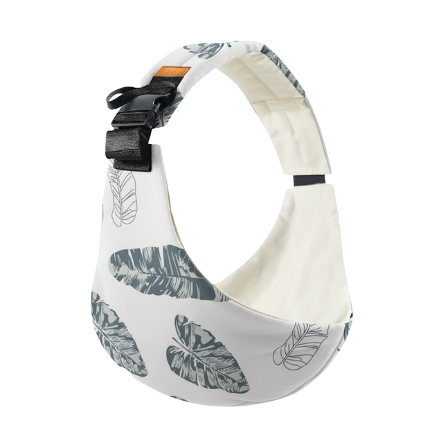 baby sling with leaf pattern on a white background